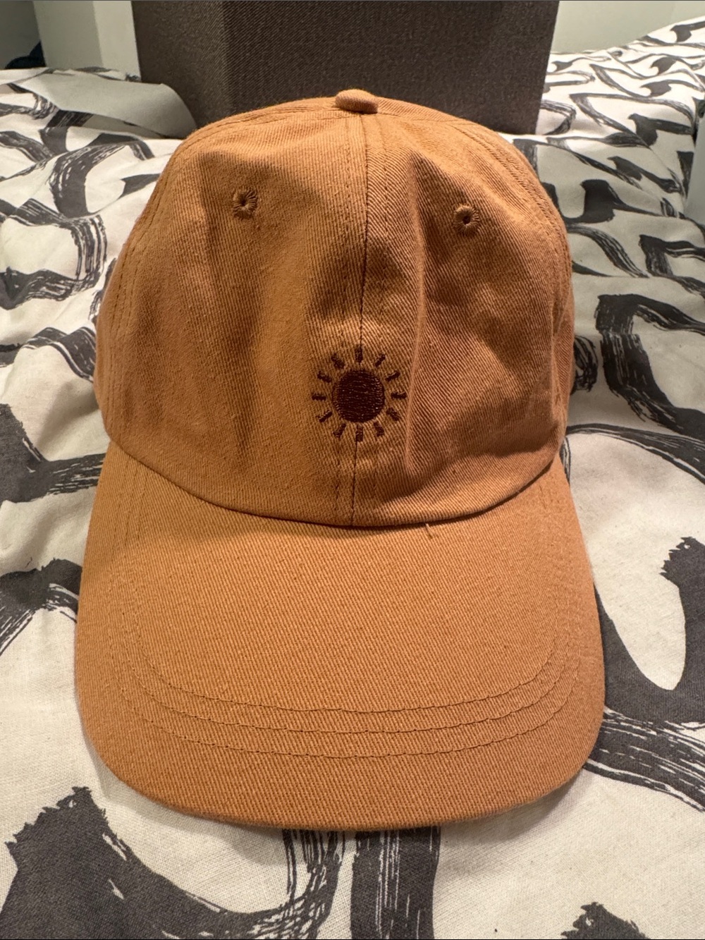 Urban Outfitters Tan Sun Embroidered Baseball Cap